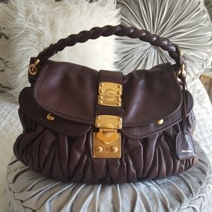 Miu Miu  Matelasse Coffer Burgundy  leather  bag